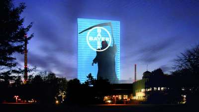Image: bayer grim reaper sign ethical consumer
