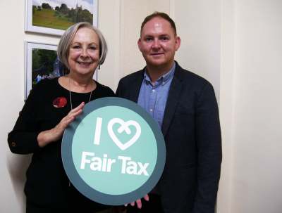 image: fair tax mark councillors i love fair tax sign