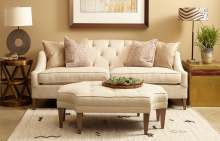 Image: trendy white sofa and stool second hand