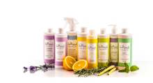 image: greenscents eco friendly cleaning products lined up organic ingredients oranges lavender