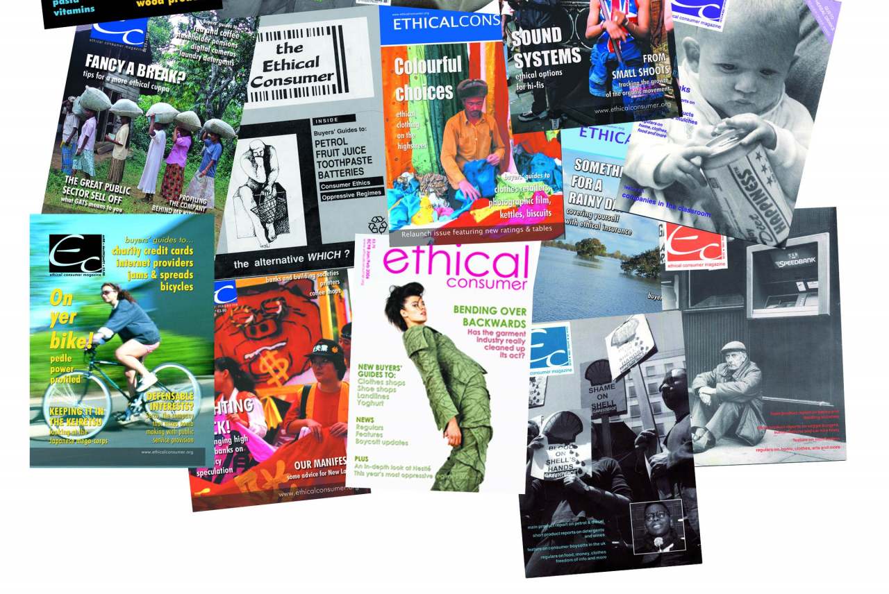 image: collage magazine covers ethical consumer since 1989