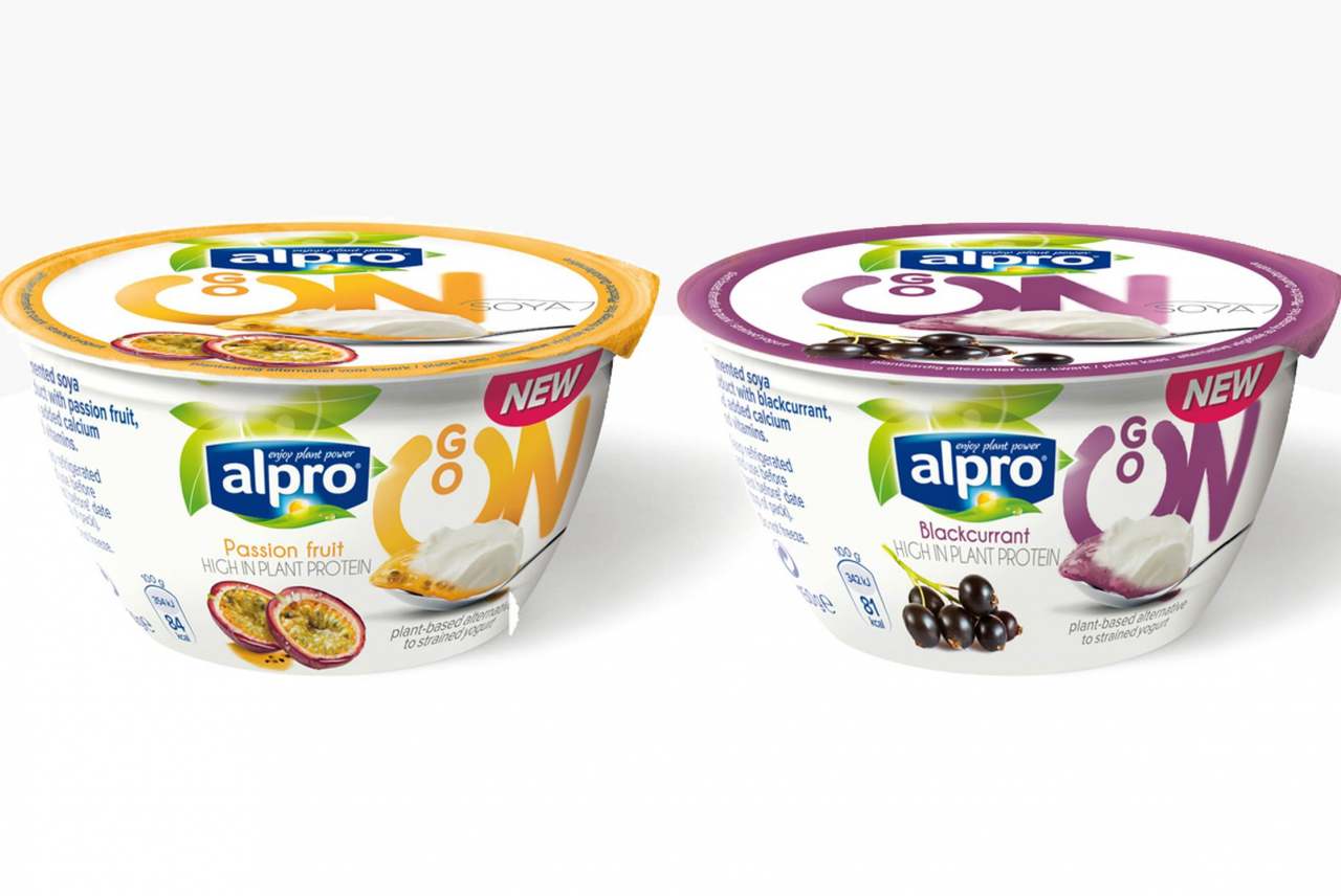 image: two alpro plant based yoghurts owned by dairy company