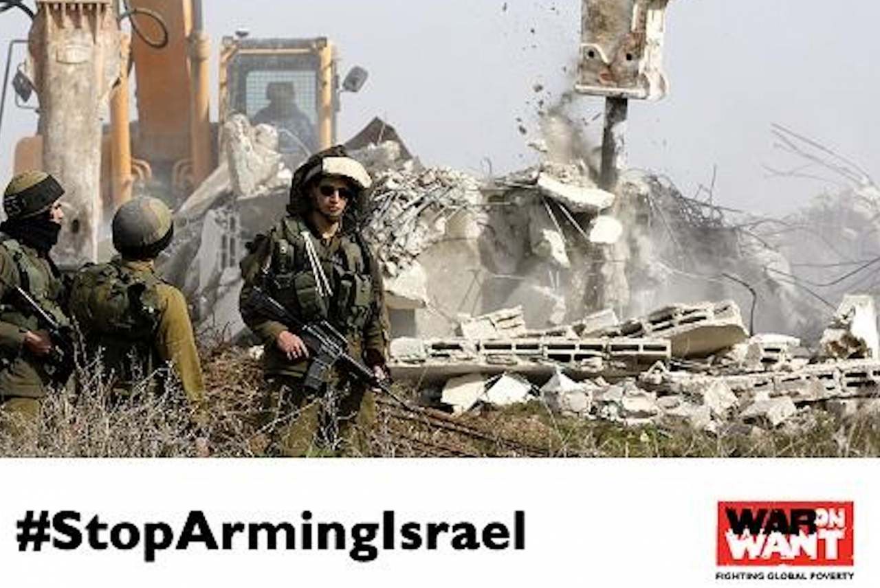 image: hsbc war on want stop arming israel