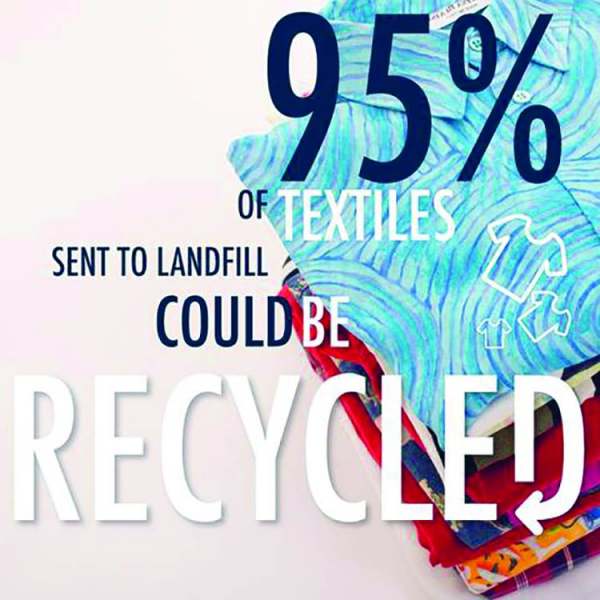 infographic: almost all textiles and clothes sent to landfill could be recycled