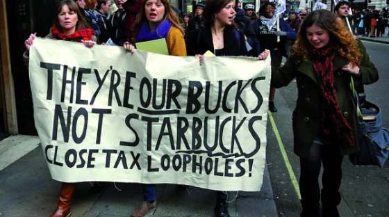 Image: Starbucks protest on tax