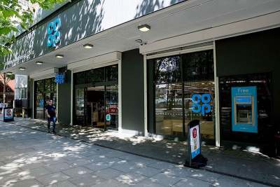 Image:co-op blue branding shop front ethical consumer