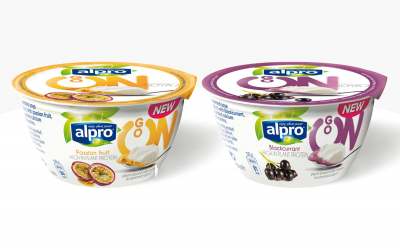 image: two alpro plant based yoghurts owned by dairy company