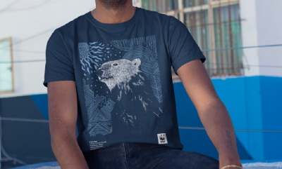 image: rapanui ethical clothing brand polar bear tshirt
