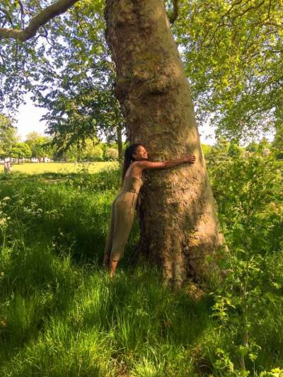 Hugging a tree