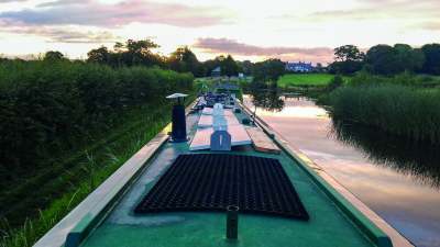 image: canal boat solar panel