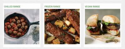 Images of vegetarian vegan savoury foods burgers sausages