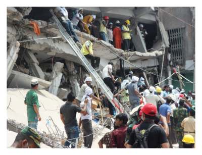Rescue at Rana Plaza building collapse