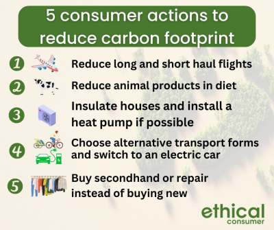 5 climate saving actions in infographic. All info is in the report 