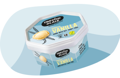 Tub of vanilla Swedish Glace ice cream