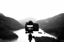 Image: canon camera shooting nature scene black and white