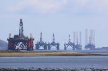 Oil rigs in the sea Scotland