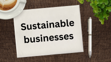 piece of paper which says sustainable businesses