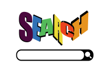 Image of a search engine web page designed to look a bit like Google