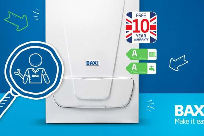 image: baxi boiler with a rating for efficiency