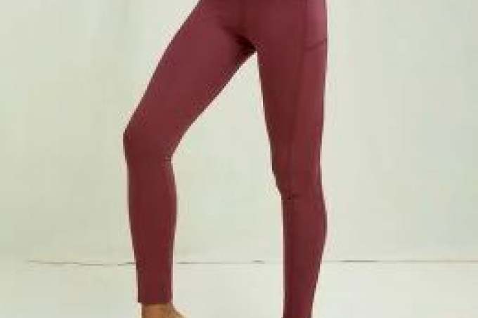 Fashion image of women's legs in yoga leggins