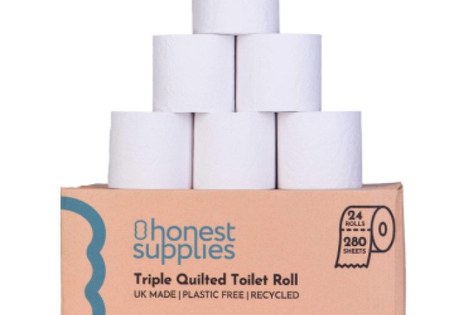 Box of Honest Supplies toilet paper 