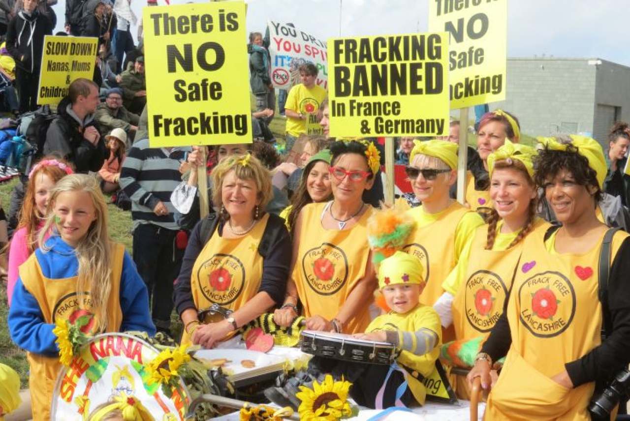 Image: Anti-fracking demonstration lancashire