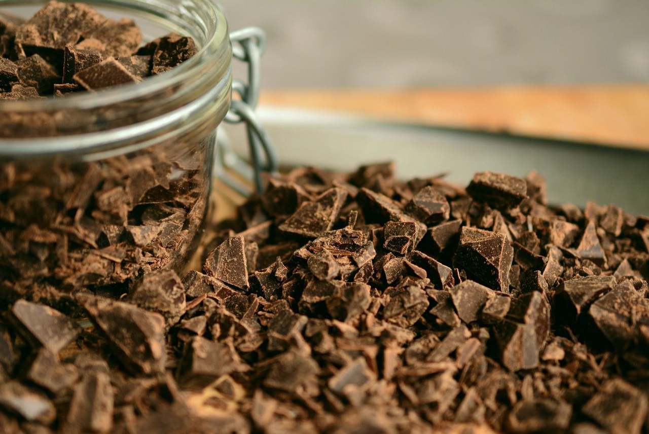 Image: chocolate in a jar and broken up into chunks