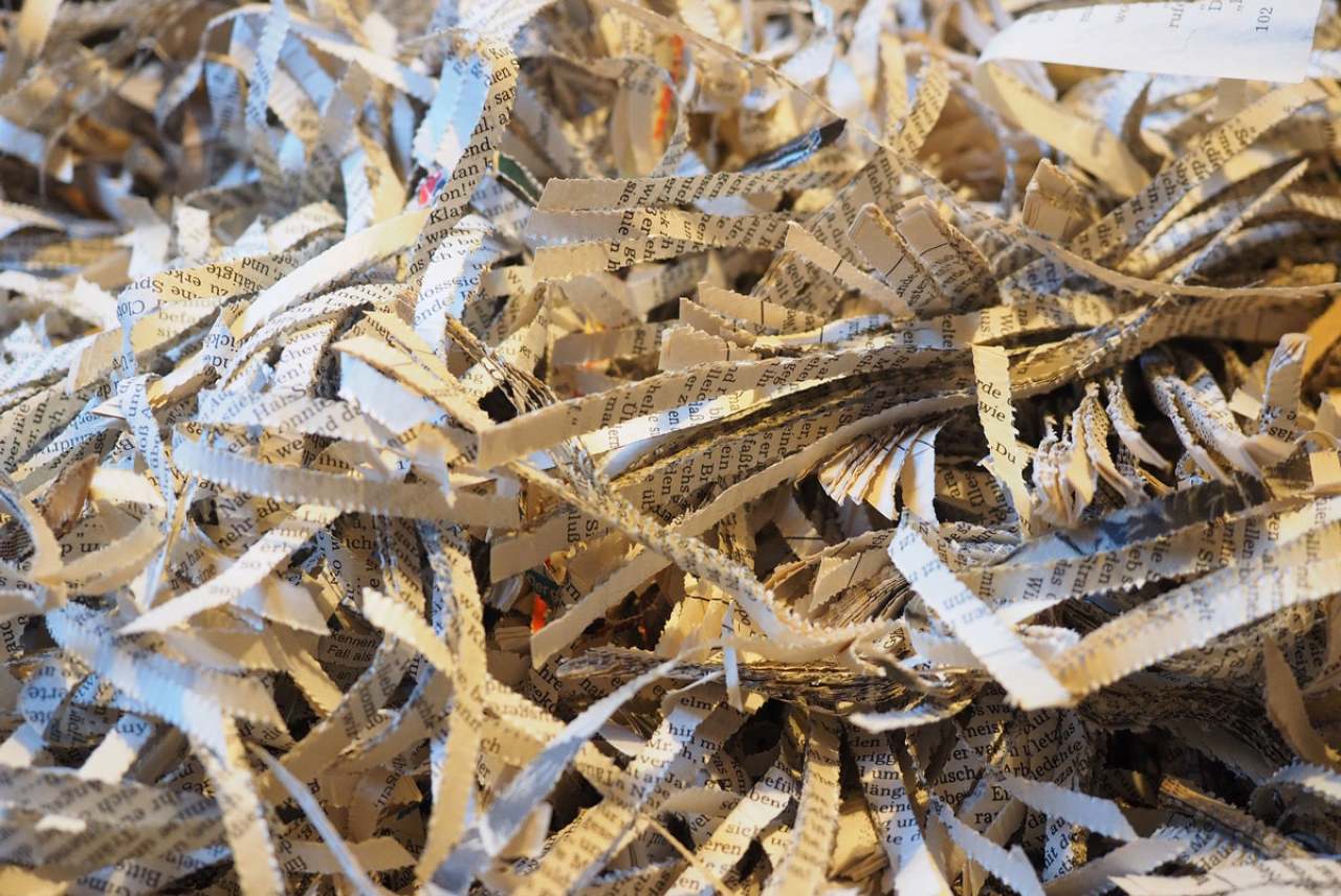 Image: shredded paper symbolising regret and wasted paper that has not been recycled