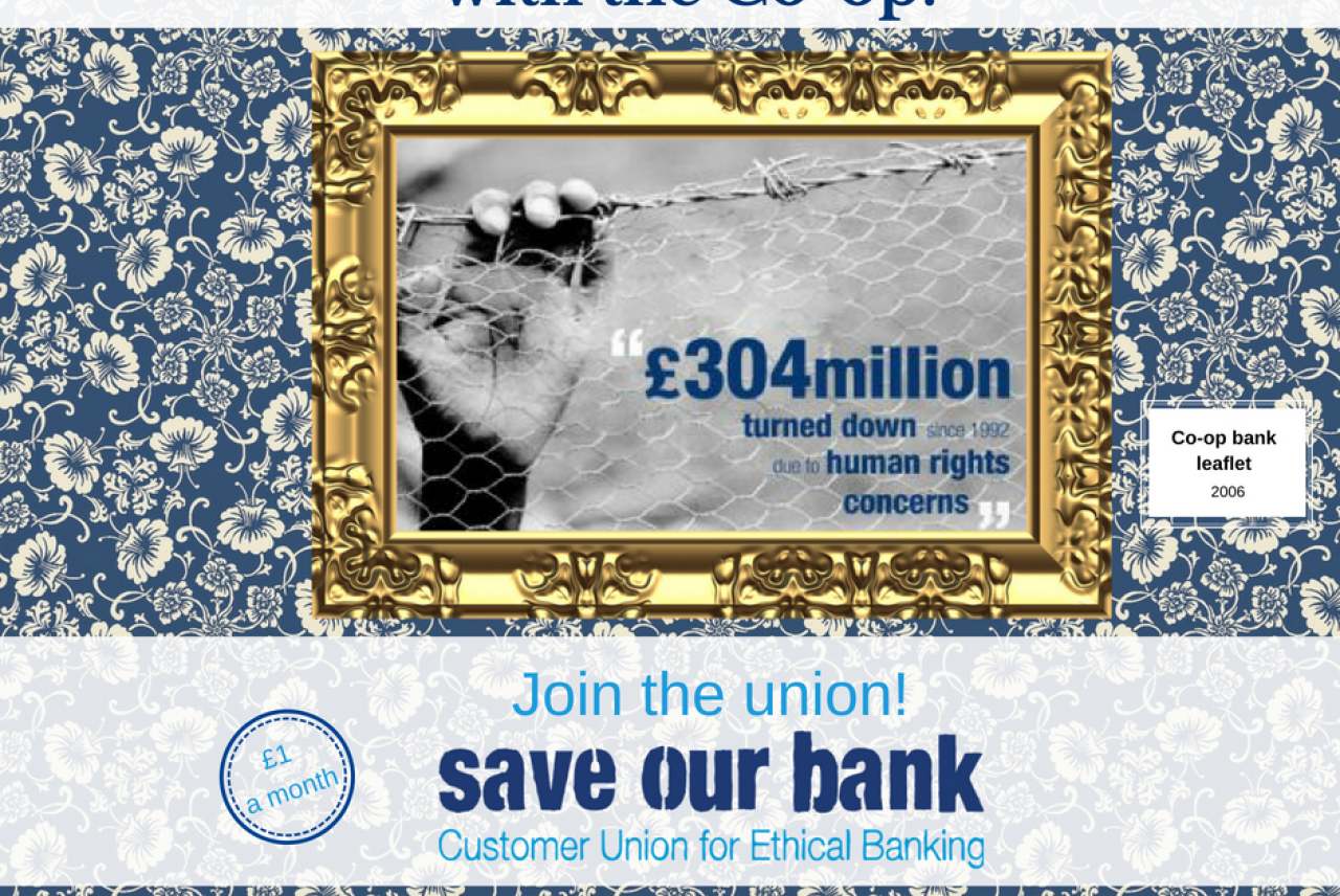 graphic: join the union save our bank ethical banking