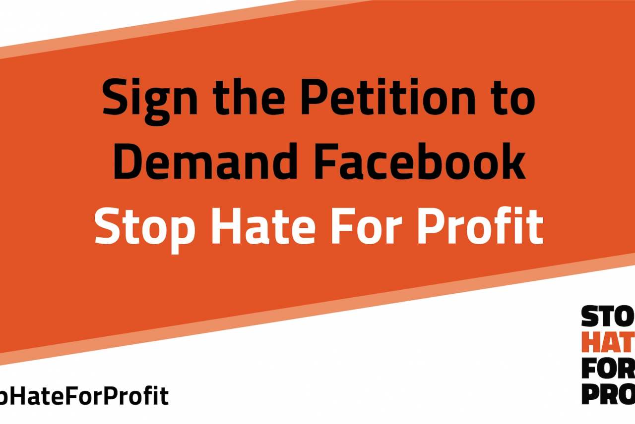image: stop hate for profit