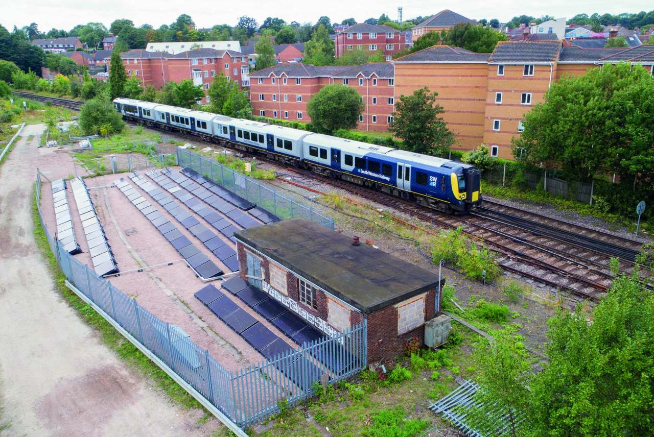 image: solar train on track aldershot