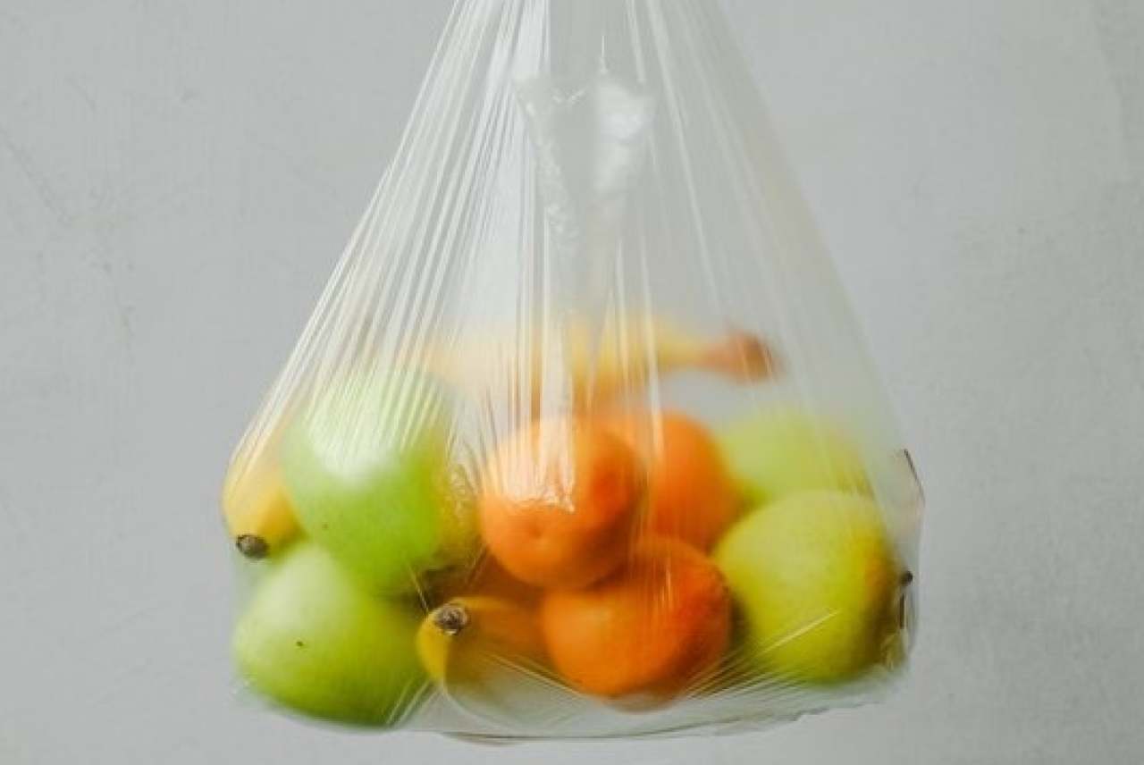 fruit in a clear plastic bag