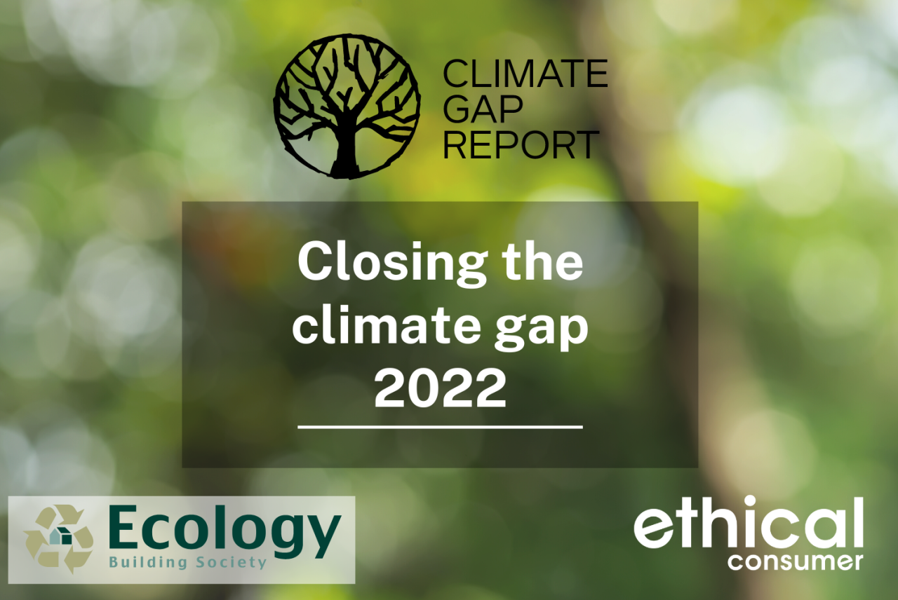 Climate gap report: closing the climate gap 2022. Ecology Building Society. Ethical Consumer.