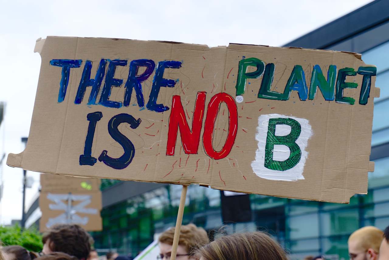 Protest sign 'There is no Planet B'