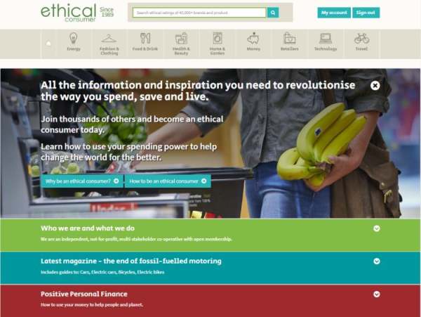 Screenshot of homepage