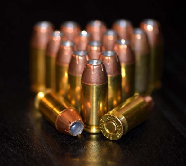 bullets lined up in V shape