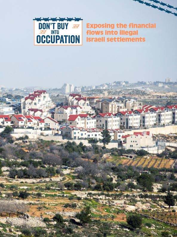 Cover of report showing Israeli settlements
