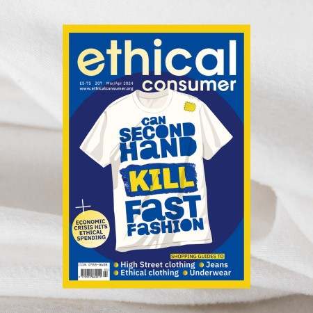 Front cover of Ethical Consumer magazine 207 on clothing