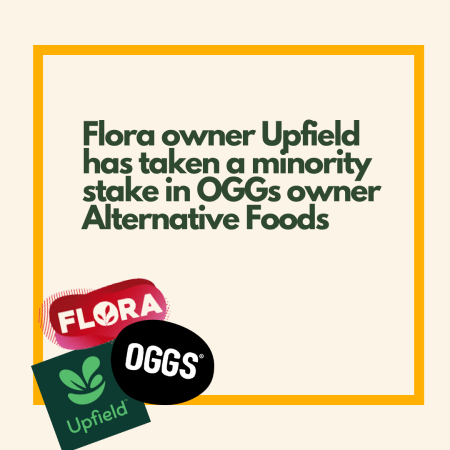 Flora's owner Upfield has taken a minority stake in OGGS' owner, Alternative Foods