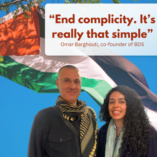 Omar Barghouti from BDS Campaign and Yalda from Ethical Consumer