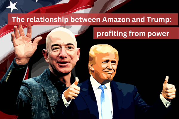 Collage of Jeff Bezos and Donald Trump