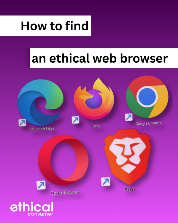 Icons of five web browsers on a purple background