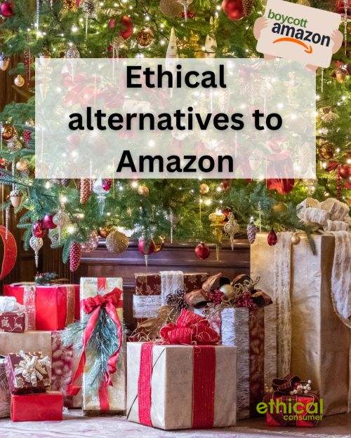 Group of boxed gifts at base of Christmas tree