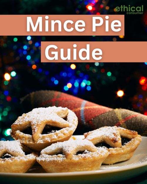 Plate of mince pies wtih festive background